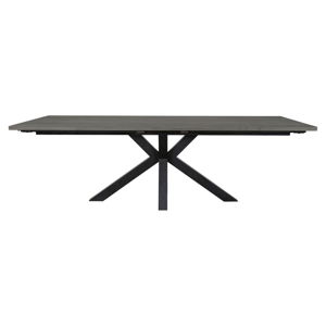 Sivý jedálenský stôl s čiernymi nohami Canett Maison, 100 x 240 cm