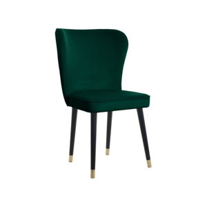 Zelená jedálenská stolička s detailmi v zlatej farbe JohnsonStyle Odette French Velvet
