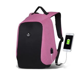 Čierno-ružový batoh s USB portom My Valice SECRET Smart Bag