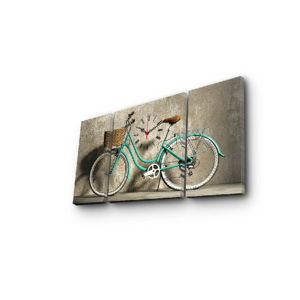 Nástenné obrazové hodiny Bicykel, 84 × 45 cm