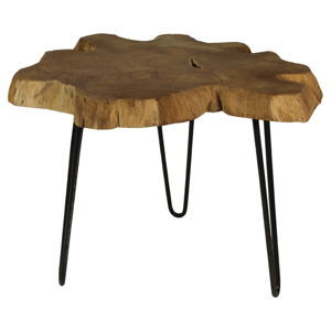 Odkladací stolík z teakového dreva HSM Collection Bollei, ⌀ 55 cm