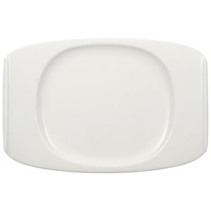 Biely hranatý tanier z porcelánu Villeroy & Boch Urban Nature, 32 x 21,5 cm