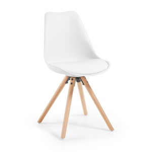 Biela stolička s bukovými nohami loomi.design Lumos