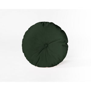 Okrúhly dekoratívny vankúš so zamatovým poťahom Velvet Atelier Dark Green, ⌀ 45 cm