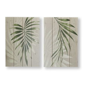 Sada 2 nástenných obrazov Graham & Brown Peaceful Palm Leaves