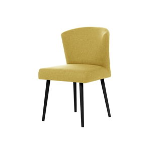 Žltá jedálenská stolička s čiernymi nohami My Pop Design Richter