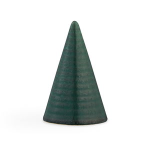Tmavozelená kameninová dekoratívna soška Kähler Design Glazed Cone Dark Green, výška 11 cm