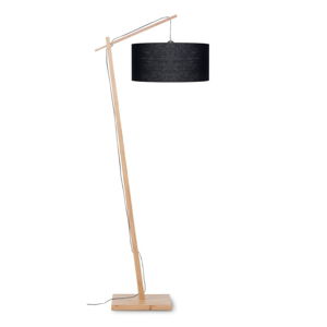 Stojacia lampa s čiernym tienidlom a konštrukciou z bambusu Good&Mojo Andes