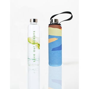 Cestovná fľaša z borosilikátového skla s neoprénovým obalom BBBYO River, 750 ml