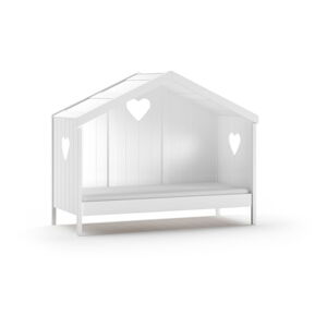 Biela domčeková detská posteľ z borovicového dreva 90x200 cm AMORI – Vipack