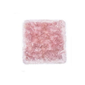 Ružový koberec z ovčej kožušiny Royal Dream Zealand, 70 × 70 cm