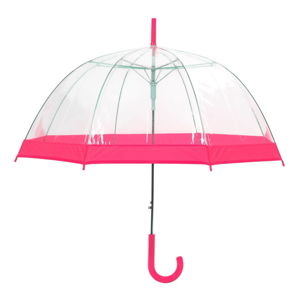 Transparentný tyčový dáždnik s ružovými detailmi Ambiance Birdcage Border, ⌀ 85 cm