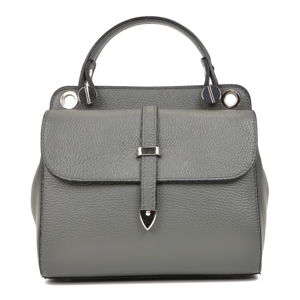 Sivá kožená kabelka s 2 vreckami Carla Ferreri