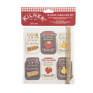 Sada 13 označovacích štítkov s motívom marmelád Kilner