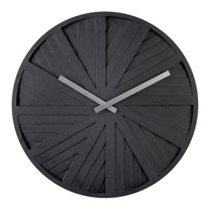 Čierne nástenné hodiny Karlsson Slides, ø 40 cm