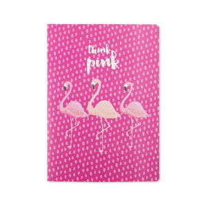 Ružový zápisník GO Stationery Think Flamingo