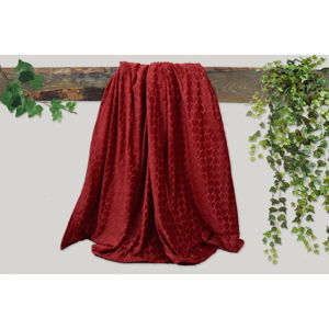 Červená deka Dolce Bonita Embos, 200 × 135 cm