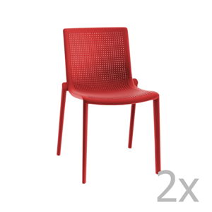 Sada 2 červených záhradných stoličiek Resol Beekat Simple