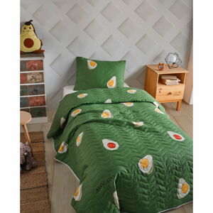 Detská prikrývka cez posteľ s obliečkou na vankúš Eponj Home Avocado, 160 x 220 cm