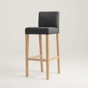 Antracitovosivá barová stolička s prírodnými nohami Custom Form Wilton