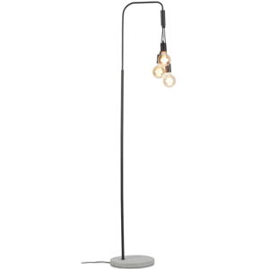 Čierno-sivá stojacia lampa s kovovým tienidlom (výška 190 cm) Oslo – it's about RoMi