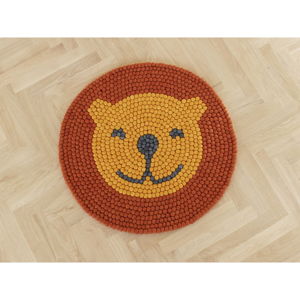 Detský guľôčkový vlnený koberec Wooldot Ball rugs Lion, ⌀ 90 cm