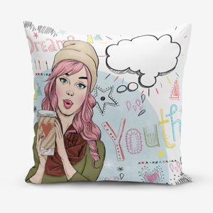 Obliečka na vankúš s prímesou bavlny Minimalist Cushion Covers Writing, 45 × 45 cm