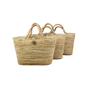Sada 3 úložných košov z morskej trávy HSM collection Basket Set