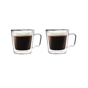 Sada 2 pohárov na espresso z dvojitého skla Vialli Design, 80 ml