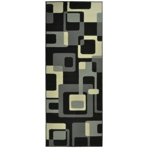 Čierny koberec Hanse Home Hamla Retro, 80 × 150 cm