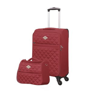 Set červeného cestovného kufra na kolieskach a menšieho kufríka GERARD PASQUIER Valises Cabine & Unity Case