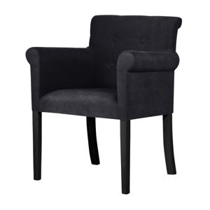 Čierna stolička s čiernymi nohami z bukového dreva Ted Lapidus Maison Flacon