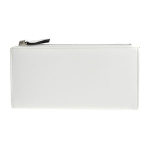Biela koženková peňaženka Carla Ferreri, 10.5 x 19 cm