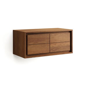 V prírodnej farbe nízka/závesná skrinka pod umývadlo z teakového dreva 90x40 cm Kenta – Kave Home