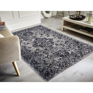 Tmavosivý koberec Floorita Edessa Grey Black, 200 × 290 cm