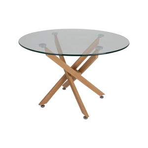 Jedálenský stôl so sklenenou doskou Canett Luri, ø 100 cm