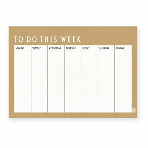 Béžový týždenný plánovač Design Letters Weekly