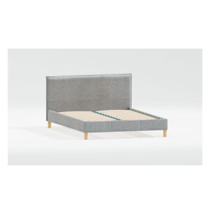 Sivá čalúnená dvojlôžková posteľ s roštom 140x200 cm Tina – Ropez