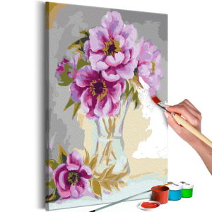 DIY set na tvorbu vlastného obrazu na plátne Artgeist Vase Flowers, 40 × 60 cm
