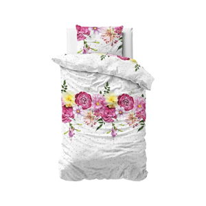 Flanelové obliečky na jednolôžko Sleeptime Love Garden, 140 x 220 cm