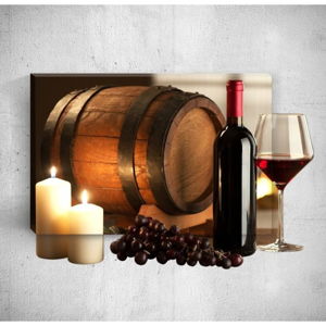 Nástenný 3D obraz Mosticx Wine Barrel, 40 × 60 cm