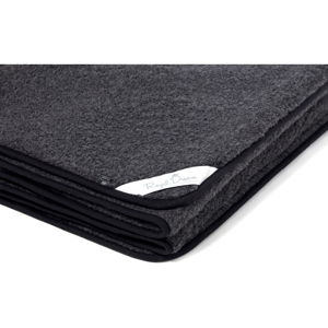 Čierna deka z merino vlny Native Natural, 220 × 200 cm