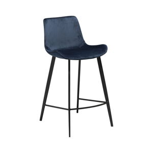 Tmavomodrá barová stolička DAN–FORM Denmark Hype Velvet