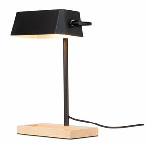 Stolová lampa s kovovým tienidlom v čierno-prírodnej farbe (výška 40 cm) Cambridge – it's about RoMi