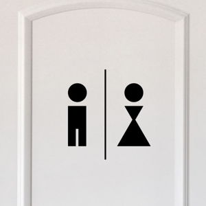 Čierna samolepka Ambiance Man And Woman Restroom