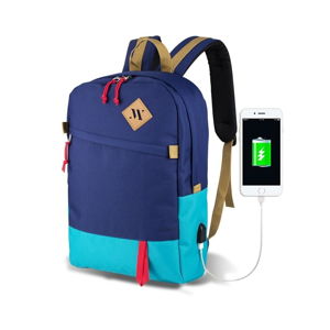 Modro-tyrkysový batoh s USB portom My Valice FREEDOM Smart Bag