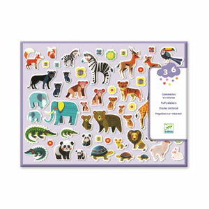 Set plastických samolepiek Djeco Zvieracie rodinky