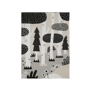 Čierno-sivý detský bavlnený pléd Södahl Magic Forest, 100 x 150 cm