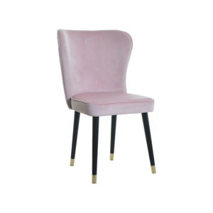 Ružová jedálenská stolička s detailmi v zlatej farbe JohnsonStyle Odette Mil