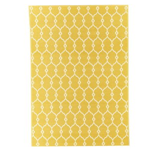 Žltý vonkajší koberec Floorita Trellis, 133 × 190 cm
